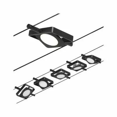 Syst�me c�bles LED MacLED Kit de base 5x450lm 5x4,5W 3000K 230/12V Noir mat/Chrome (94424)