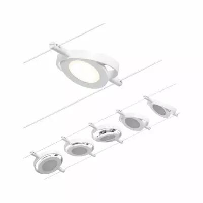 Syst�me c�bles LED RoundMac Kit de base 5x450lm 5x4,5W 3000K 230/12V Blanc/Chrome (94416)