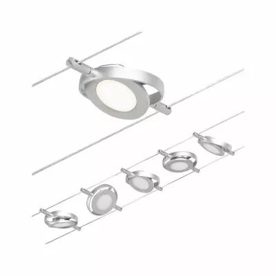 Syst�me c�bles LED RoundMac Kit de base 5x450lm 5x4,5W 3000K 230/12V Chrome mat/Chrome (94414)