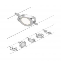 Système câbles LED RoundMac Kit de base 5x450lm 5x4,5W 3000K 230/12V Chrome mat/Chrome (94414)