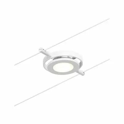 Syst�me c�bles LED RoundMac Spot individuel 450lm 4,5W 3000K 12V Blanc d�poli/Chrome (94417)