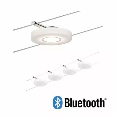 Syst�me c�bles Smart DiscLED I 4x4W DC Satin avec commande de la lumi�re blanche (50109 )