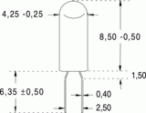 T 1/4 4,3x8,5 12v 30ma+lent (018617)