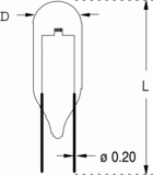 T11/4 4,7x12 4,25v 0,95 a+lent (125721)