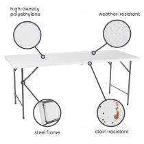 Table Pliante - 180 X 70 X 74 Cm (FP183)