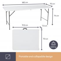 Table Pliante - 180 X 70 X 74 Cm (FP183)