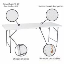 Table Pliante - 180 X 70 X 74 Cm (FP183)