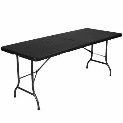 Table pliante - imitation rotin - 180 x 75 x 74 cm (FP180R)