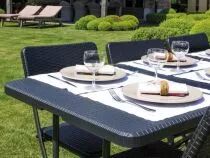 Table pliante - imitation rotin - 180 x 75 x 74 cm (FP180R)