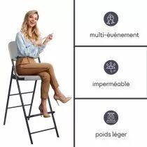 TABOURET DE BAR &Agrave; DOSSIER - PLIANT (FP140N)