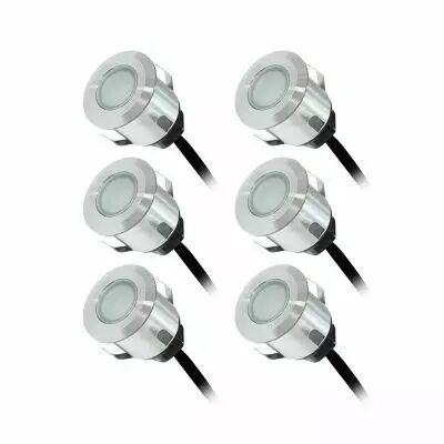 TERRASSO KIT SPOT 6 X 0,6W 12V 3000K ROND IP67 + ALIM (70750)