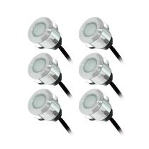 TERRASSO KIT SPOT 6 X 0,6W 12V 4000K ROND IP67 + ALIM (70751)