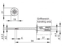 Test probe with elastic,shatter-proof insulated sleeve, female socket 4mm safety (pruef2600 red) (HM5412S)
