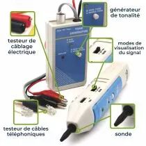Testeur de cable avec generateur de tonalite (VTTEST11)