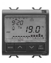 Thermostat programmable jurnalier/hebdomadaire - 230v ac 50/60hz - 2 modules - noir - chorus