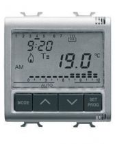 Thermostat programmable jurnalier/hebdomadaire - 230v ac 50/60hz - 2 modules - titane - chorus