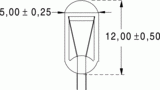 Tl1/2 5x12 2,5v 350ma lent (018700)