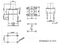 Touche contact 6 x 6mm hauteur : 7mm (KRS0610)