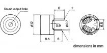 Transducteur piezo 1.5vca 2.048khz 88db type ci (TV3)