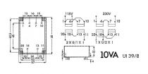Transformateur bas profil 10va 2 x 15v / 2 x 0.333a (2150100MLP)