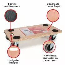 TRANSPORTEUR DE MEUBLES - 560 x 300 MM - CHARGE MAX. 150 KG