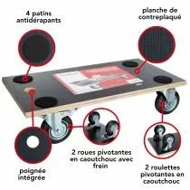 TRANSPORTEUR DE MEUBLES - 575 x 300 mm - CHARGE MAX. 400 kg