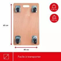 TRANSPORTEUR DE MEUBLES - 650 x 400 mm - CHARGE MAX. 400 kg