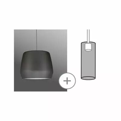URail abat-jour en m�tal 2Easy Pirm Gris d�poli max. 50W (95440)