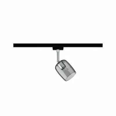 URail Spot Blossom Noir/d�poli Verre fum� max. 1x10W GU10 sans ampoules (96967)