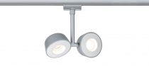 URail Spot LED Double Pellet 2x4W Chrome mat / Blanc gradable (95471)