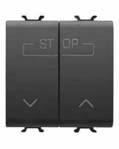 Va-et-vien+pulsante - 250v ac - connexion automatique - unipolaire 16ax / unipolaire na 16a neutre - 2 modules - noir - chorus