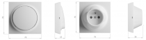Va-et-vient 10AX + prise 2P+T blanche monobloc de la collection Neo de Fontini (28315052)