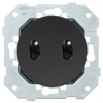 Va-et-vient 10AX et poussoir 6A-250V~ à levier  noir mat - Collection DOM de Fontini (85379021)