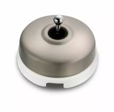Va-et-vient d�me nickel satin� et manette chrom� porcelaine blanche de la collection Dimbler de Fontini (60308512)
