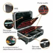 Valise &agrave; outils abs 455 x 335 x 190mm (1819-T1)