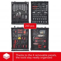 VALISE À OUTILS EN ALUMINIUM 260 pcs (HSET260)