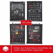 VALISE &Agrave; OUTILS EN ALUMINIUM 260 pcs (HSET260)