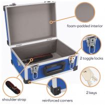 Valise aluminium 330 x 230 x 150mm - bleu (1821-BL)
