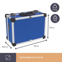 Valise aluminium 330 x 230 x 150mm - bleu (1821-BL)
