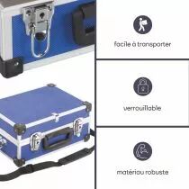 Valise aluminium 330 x 230 x 150mm - bleu (1821-BL)