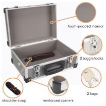 Valise aluminium 330 x 230 x 150mm - gris (1821-G)