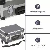 Valise aluminium 330 x 230 x 150mm - gris (1821-G)