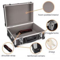 Valise aluminium 330 x 230 x 150mm - noir (1821-N)