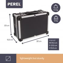 Valise aluminium 330 x 230 x 150mm - noir (1821-N)