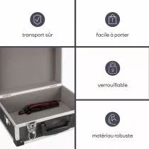 Valise aluminium 330 x 230 x 150mm - noir (1821-N)