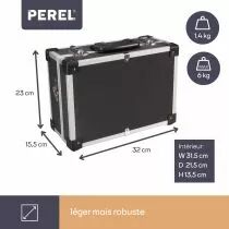 Valise aluminium 330 x 230 x 150mm - noir (1821-N)