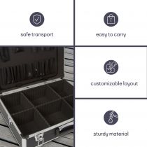 Valise aluminium 455 x 330 x 152mm noir (1819-1)
