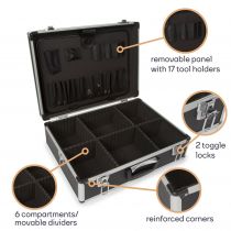 Valise aluminium 455 x 330 x 152mm noir (1819-1)