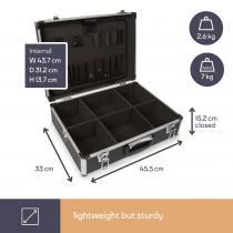 Valise aluminium 455 x 330 x 152mm noir (1819-1)