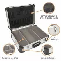 Valise aluminium 455 x 330 x 165mm (1819-3)
